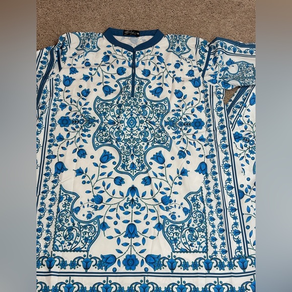 Blue and White short Shirt Pajamas - Picture 3 of 5